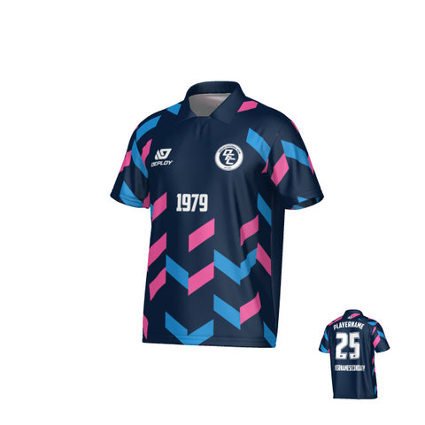 Arrows Collared Jersey - Navy & Pink
