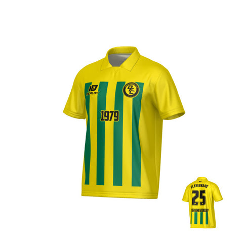 Bars Collared Jersey - Yellow