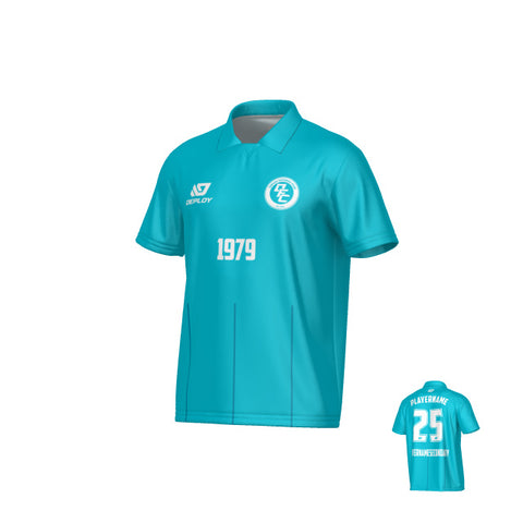 Linear Collared Jersey - Teal