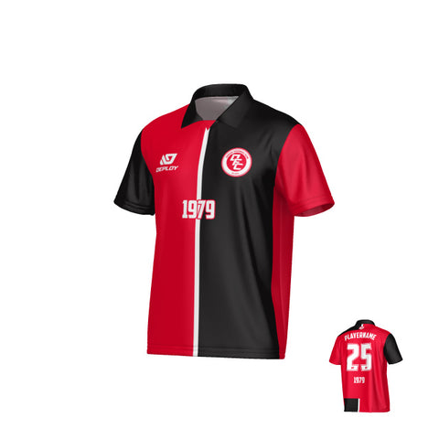 Split Collared Jersey - Red