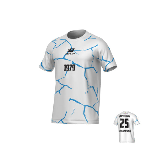 DUBBO 6s SUMMER - CRACKS WHITE AND FLURO BLUE