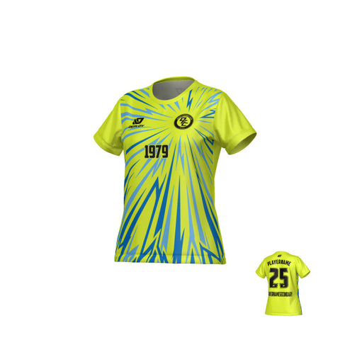 Burst Womens Jersey - Neon Yellow
