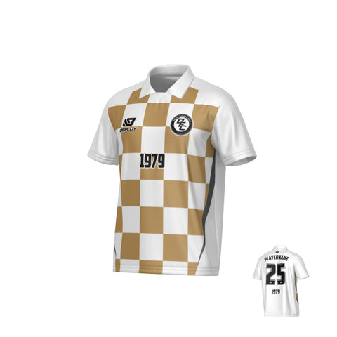 Checkers Collared Jersey - White