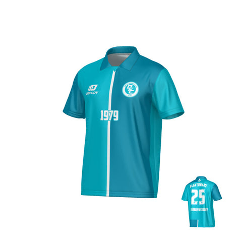 Split Collared Jersey - Teal