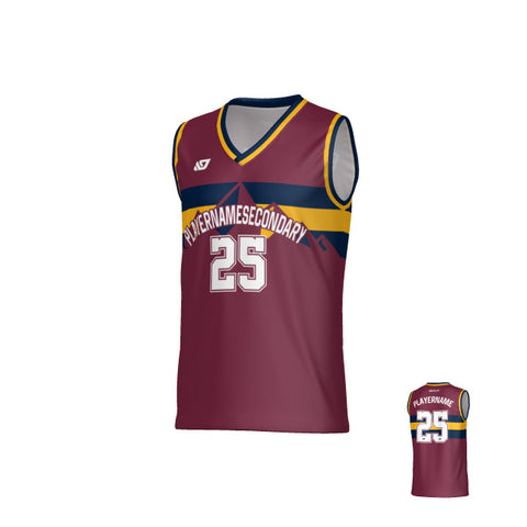 Summit Basketball Jersey - Maroon & Navy