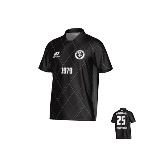 Plaid Collared Jersey - Black