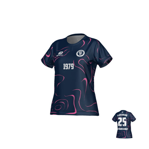 Marble Womens Jersey - Navy & Pink