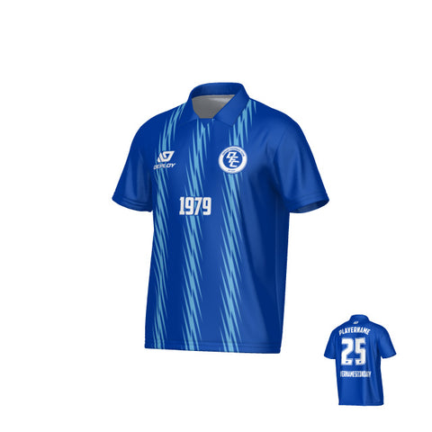 Zig Zag Collared Jersey - Royal Blue & Sky Blue