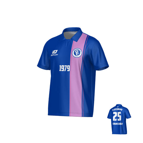 Edge Collared Jersey - Royal Blue & Purple