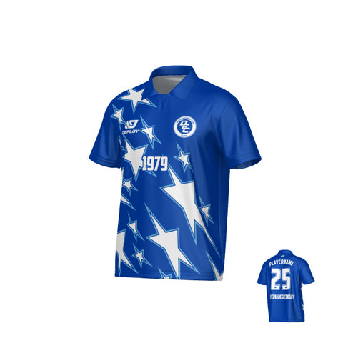 Stars Collared Jersey - Royal Blue & Sky Blue
