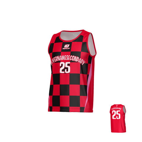 Checker Sports Singlet - Red
