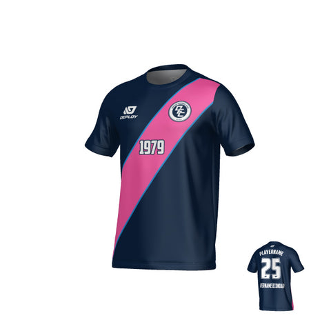 Sash Jersey - Navy & Pink