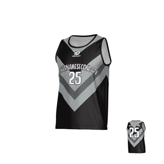 Chevron  Sports Singlet - Black
