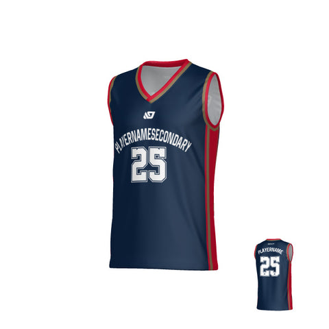 Vector Basketball Jersey - Navy & Red