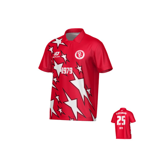 Stars Collared Jersey - Red