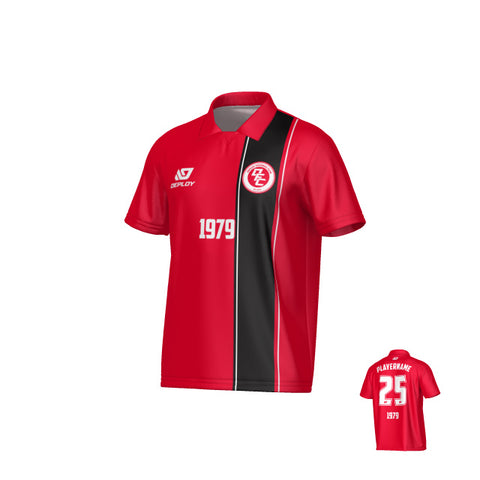 Edge Collared Jersey - Red
