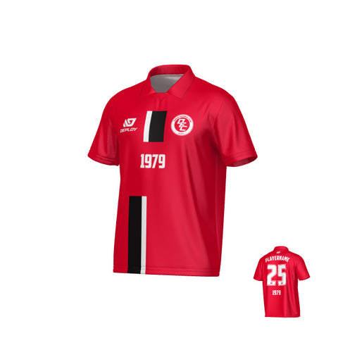 Block Collared Jersey - Red
