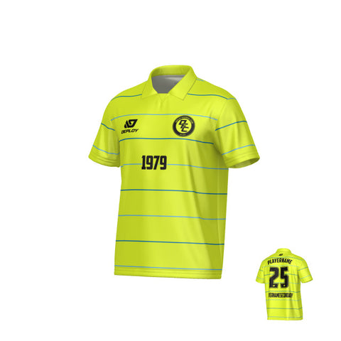 Grid Collared Jersey - Neon Yellow