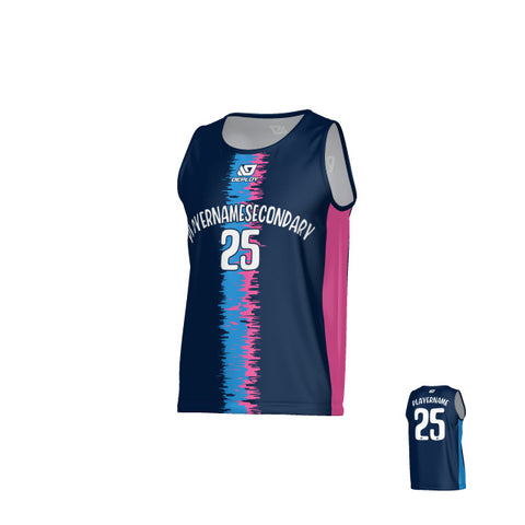 Quake Sports Singlet - Navy & Pink