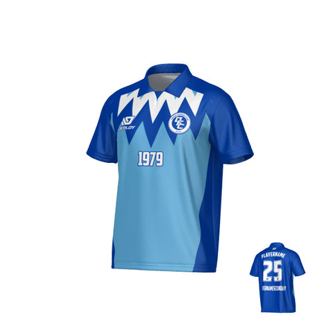 Carnival Collared Jersey - Royal Blue & Sky Blue