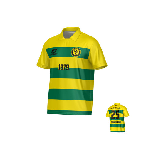 Hoops Collared Jersey - Yellow