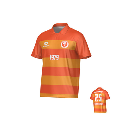 Hoops Collared Jersey - Orange