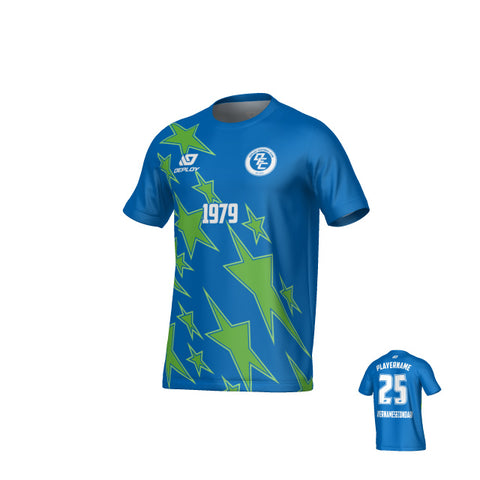 Stars Jersey - Blue & Neon Green