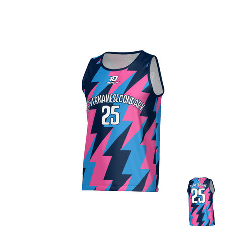 Bolts Sports Singlet - Navy & Pink
