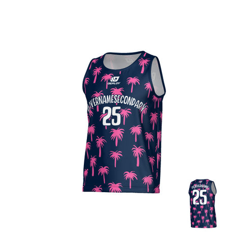 Palms Sports Singlet - Navy & Pink