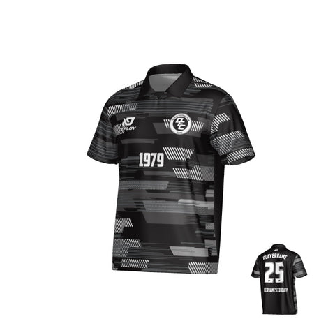 Glitch Collared Jersey - Black