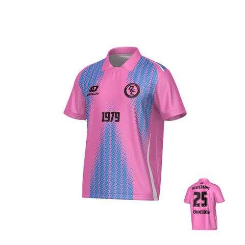 Half Tone Collared Jersey - Pink