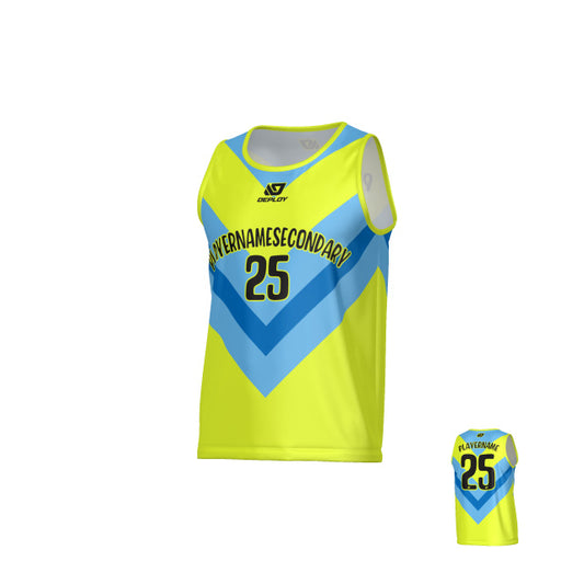 Chevron Sports Singlet - Neon Yellow