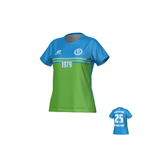 Summit Womens Jersey - Blue & Neon Green