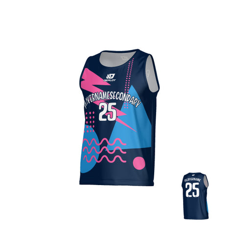 Nova Sports Singlet - Navy & Pink