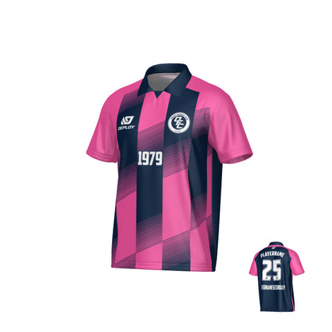 Vector Collared Jersey - Navy & Pink