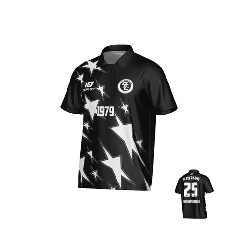 Stars Collared Jersey - Black
