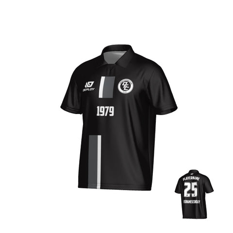 Block Collared Jersey - Black