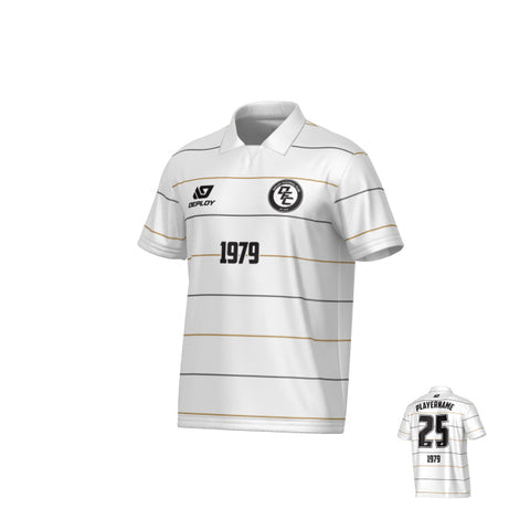 Grid Collared Jersey - White