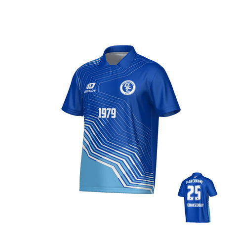 Circuit Collared Jersey - Royal Blue & Sky Blue