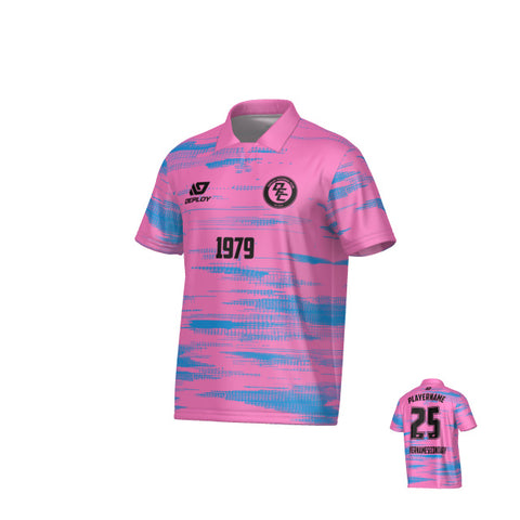 Distort Collared Jersey - Pink