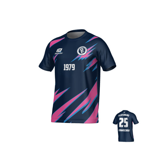 Sharp Jersey - Navy & Pink