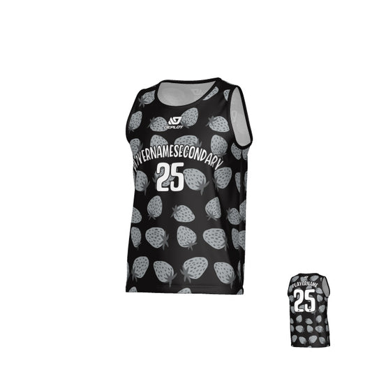 Strawberry Sports Singlet - Black