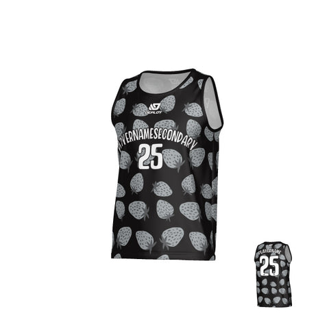 Strawberry Sports Singlet - Black