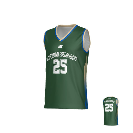 NYC Basketball Jersey - Green & Cream