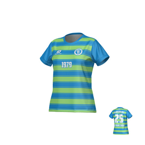 Celtic Womens Jersey - Blue & Neon Green