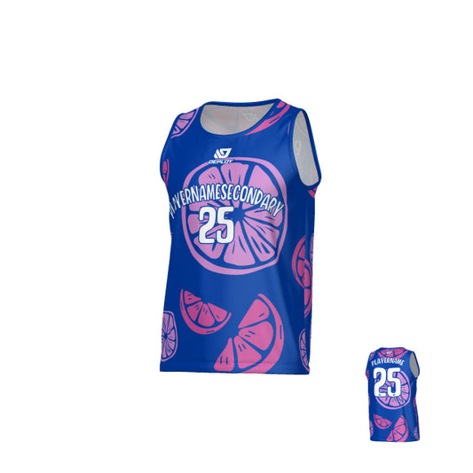 Orange Sports Singlet - Royal Blue