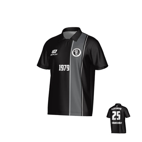 Edge Collared Jersey - Black