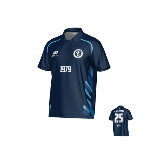 Turbo Collared Jersey - Navy & Sky Blue
