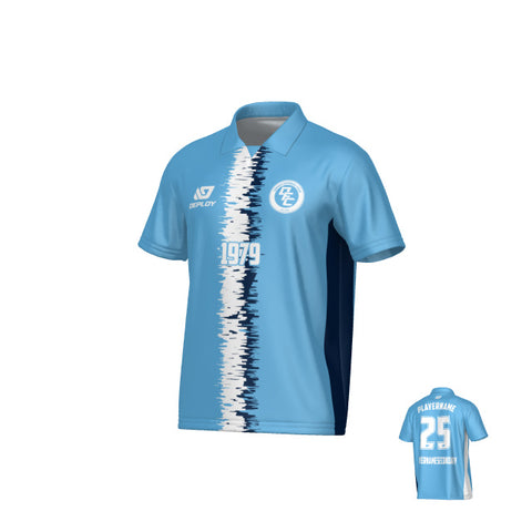 Rift Collared Jersey - Sky Blue & Navy