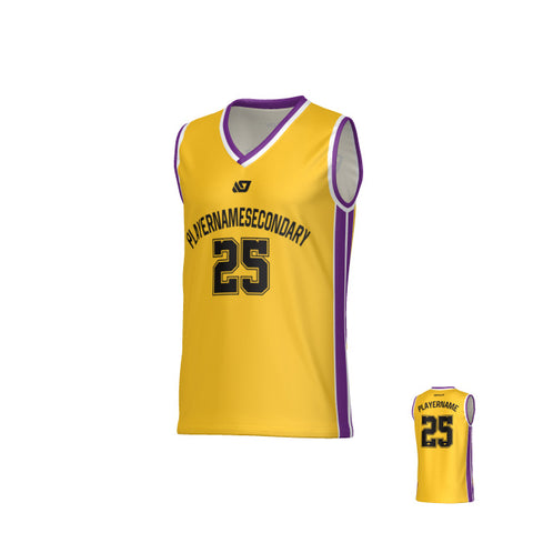 Channel Basketball Jersey - Yellow & Purple